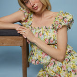 Britta Floral Smocked Peplum Top