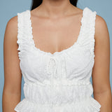 Alma Tiered Ruffle Eyelet Top