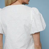 Solene Eyelet Tie-Front Top