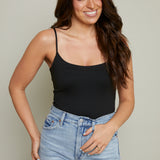 Jaymes Seamless Tank Bodysuit- Black