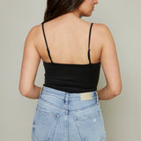 Jaymes Seamless Tank Bodysuit- Black