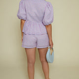 Topanga Gingham Shorts - Pink/Blue