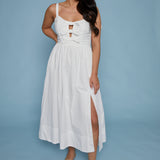 Larsen Bow Front Midi Dress - White