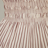 Skylar Smocked Bodice Midi Dress - Tiramisu Stripe