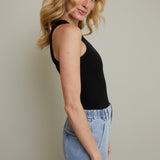 Mariah Black Ribbed Bodysuit