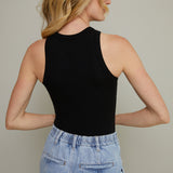 Mariah Black Ribbed Bodysuit