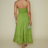 Anna Embroidered Scalloped Midi Dress