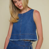 Darra Cropped Denim Top