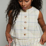 Marceline Button Down Grid Top