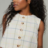 Marceline Button Down Grid Top