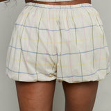 Brisa Bubble Hem Grid Shorts