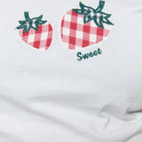 Aoife Short Sleeve Strawberry Baby Tee -White/Red