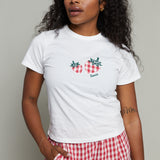 Felicity Gingham Elastic Pants - Red/White