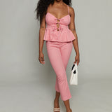 Sheryne Gingham Capri Pants