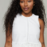 Lyra Embroidered Muscle Tank - White