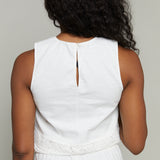 Lyra Embroidered Muscle Tank - White