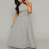 Marjorie Smocked Striped Maxi Dress