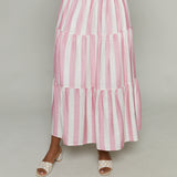 Kathryn Striped Smocked Midi Skirt