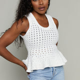 Justine Peplum Sweater Tank Top