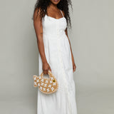Millie Embroidered Linen Maxi Dress