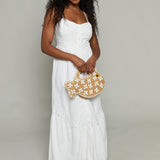Millie Embroidered Linen Maxi Dress