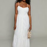 Millie Embroidered Linen Maxi Dress