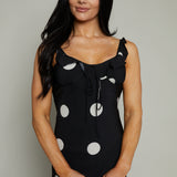 Roslyn Polka Dot Satin Midi Slip Dress