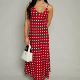 Gloria Polka Dot V-Neck Maxi Dress