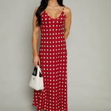 Gloria Polka Dot V-Neck Maxi Dress