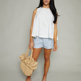 Antoinette Draped Top - White