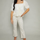 Larissa Embroidered Front Tie Top