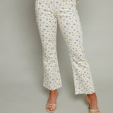 Iya Cropped Floral Flare Jeans