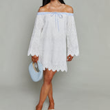 Kamari Off the Shoulder Lace Mini Dress