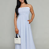 Amora Strapless Smocked Maxi Dress