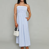 Amora Strapless Smocked Maxi Dress