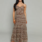Karina Sweetheart Printed Maxi Dress