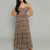 Karina Sweetheart Printed Maxi Dress