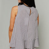 Azalea Striped Tent Top with Ruffles