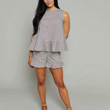 Ruthie Striped Ruffle Shorts