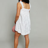 Marci Embroidered Mini Babydoll Dress