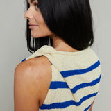 Ezzie Crochet Striped Gathered Top