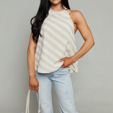 Carlene Striped Halter Tank Top