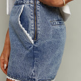 Marley High Waisted Eyelet Trimmed Short