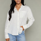 Easton Solid Linen Button Up - White