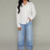 Easton Solid Linen Button Up - White