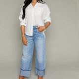 Easton Solid Linen Button Up - White