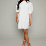Dorthy Scalloped Crochet Mini Dress