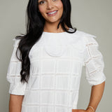 Dorthy Scalloped Crochet Mini Dress