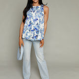 Calla Floral Sleeveless Peplum Top