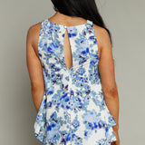 Calla Floral Sleeveless Peplum Top